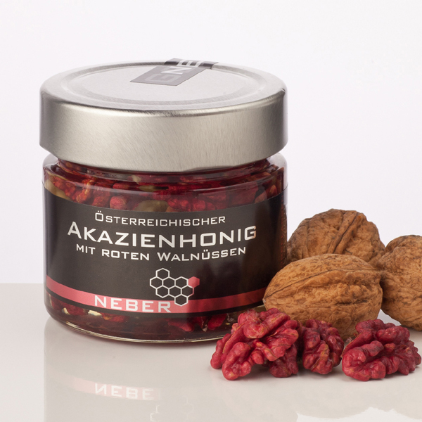 AKAZIENHONIG MIT ROTEN WALNÜSSEN
